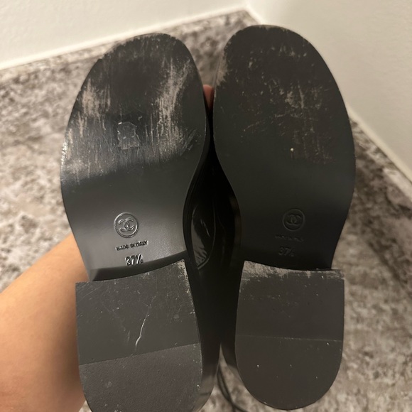 CHANEL “Lace Up” combat boots 37.5 - Picture 6 of 13